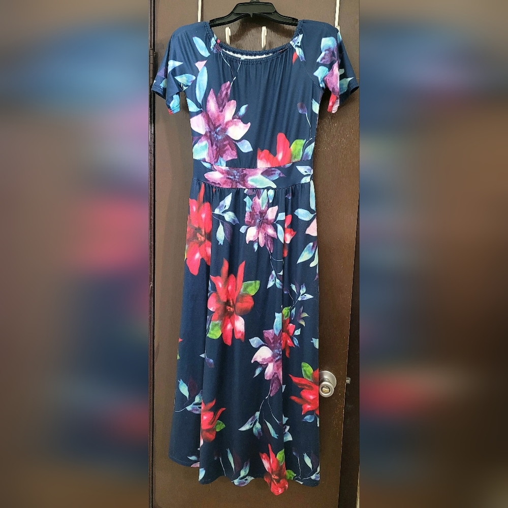 Floral Blue Maxi Dress